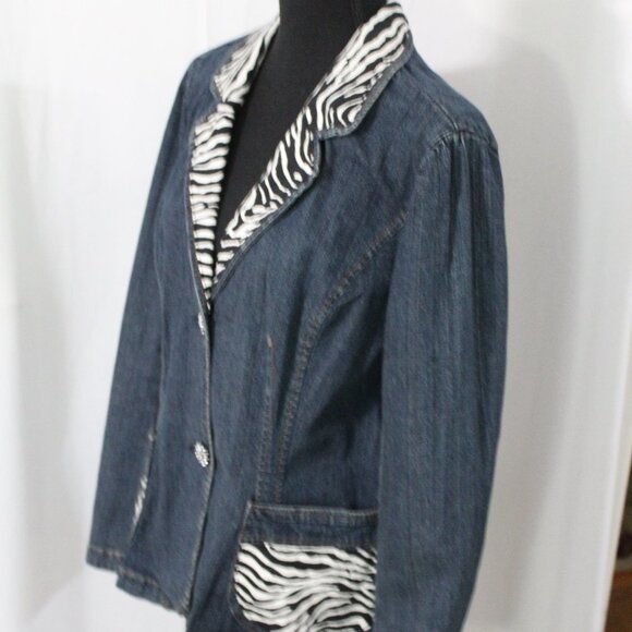 Dorothy's Creation Denim Jacket with Zebra Accents - Picture 7 of 7